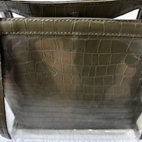 Michael Kors extra large clear and green croc embossed trim shopper NWT - Picture 6 of 8